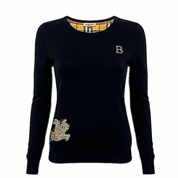 Burberry Tops - Burberry London Black Pullover Women's Top Sweater Sweatshirt